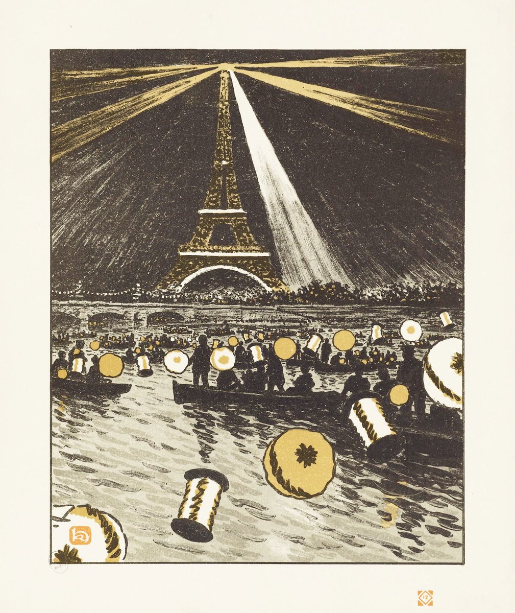 PublicDomainRev's tweet photo. Henri Rivière’s Thirty-Six Views of the Eiffel Tower (1888–1902), French lithographs of the then brand new structure and its environs, in the style of Japanese woodblock prints: https://t.co/ExDtqPOxKZ https://t.co/dR5NXFtMRT