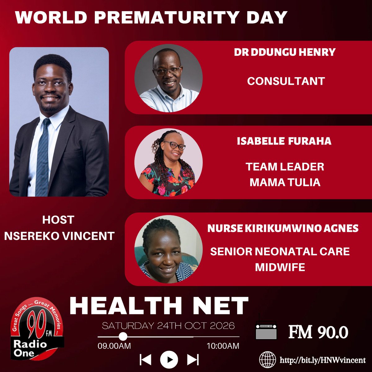 mama_tulia1's tweet photo. TOMORROW on #HealthNet!
Our Team Leader Isabelle Furaha joins Dr. Ddungu Henry & Nurse Kirikumwino Agnes on Radio One FM 90.0 with host Nserereko Vincent ahead of #WorldPrematurityDay.
🗓️Sat 24 Oct | 9-10AM
📻FM 90.0
Tune in! #MamaTulia https://t.co/Nx9JAC2IRP