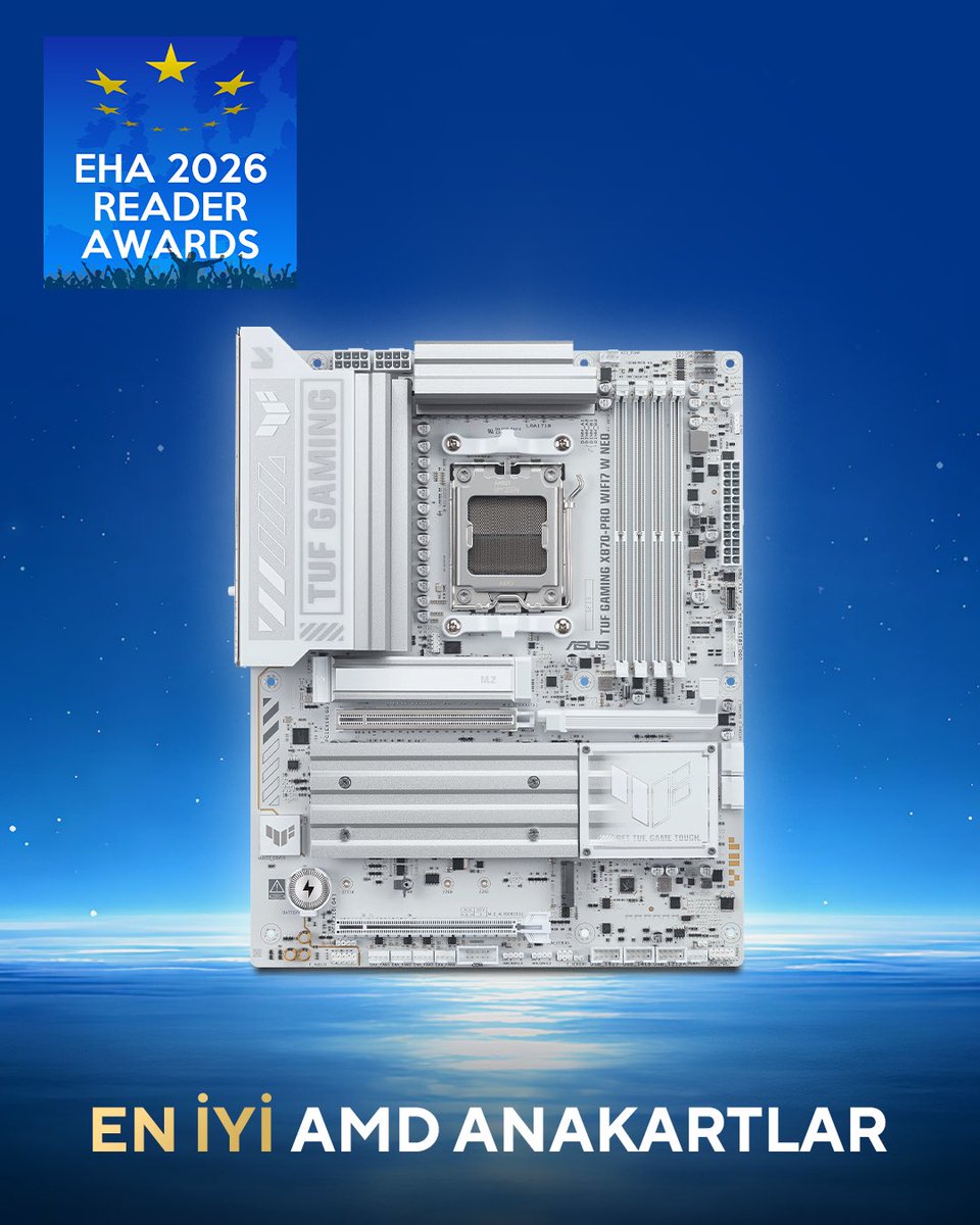 ASUSTR's tweet photo. ASUS ve ROG, EHA Reader Awards 2026'da en çok ödül alan markalar oldu! 🏆 

Okuyucu oylarıyla şu kategorilerde birinciliğe layık görüldü:
🏅 Intel anakartlar
🏅 AMD anakartlar
🏅 NVIDIA ekran kartları
🏅 AMD ekran kartları
🏅 Monitörler
🏅 Taşınabilir monitörler
🏅 Router'lar https://t.co/sX59mJ9HUm