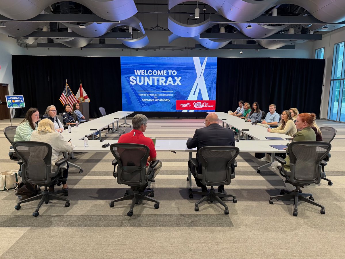 RepFranklin's tweet photo. From autonomous vehicles to advanced air mobility, SunTrax is helping test the next generation of transportation technology.

I enjoyed catching up with the @MyFDOT team to hear about the latest developments at the facility and how its testing capabilities are helping companies and researchers bring new technologies closer to real-world use.