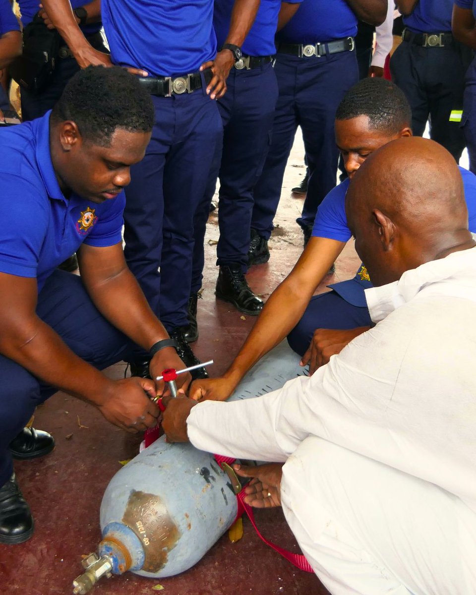 NWCjam's tweet photo. When an emergency happens, being prepared can make all the difference! 🚨

#TeamNWC’s Safety &amp; Occupational Health Department recently conducted First Responder Chlorine Emergency Response Plan (CERP) training for firefighters at the York Park Fire Station in St. Andrew. https://t.co/1VV21V4fWM