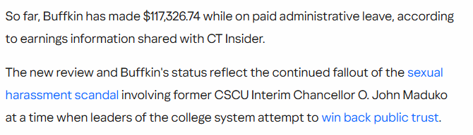 scott_wheeler12's tweet photo. @GovNedLamont during debate said the CSCU corruption was a couple of $45 steaks. Meet Karen Buffkin, on leave being investigated and made $117,000 so far doing nothing. @CTComptroller CSCU is costing 8 figures, when is it enough.
https://t.co/FKsfGwuGD2 https://t.co/XoYd0mF5Gz