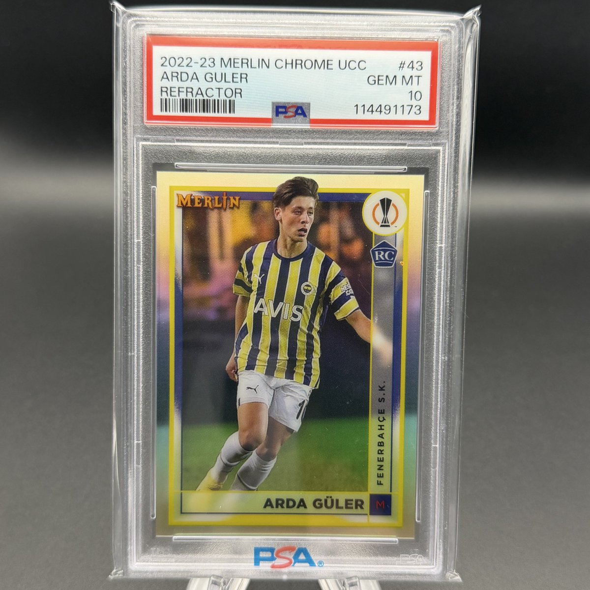 snakkstacks's tweet photo. @MeTylerG Arda Guler Merlin Refractor Rookie PSA 10

Last sold $225

Take for $210 shipped

#snakkstacks https://t.co/lj4PTYlqTr