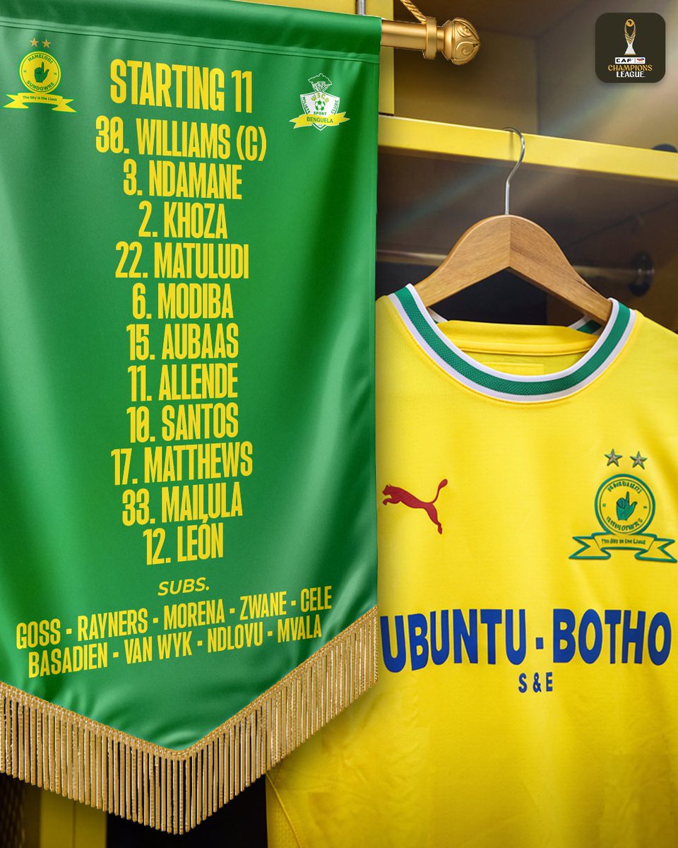 Masandawana's tweet photo. 🚨𝙎𝙏𝘼𝙍𝙏𝙄𝙉𝙂 𝙓𝙄🚨

🆚 Wiliete SC
⏰ 20H00 SAST
🏟 Loftus Versfeld 
📺 SS 202

#Sundowns #TotalEnergiesCAFCL #NeverStopRising https://t.co/dVSCyC0m5F