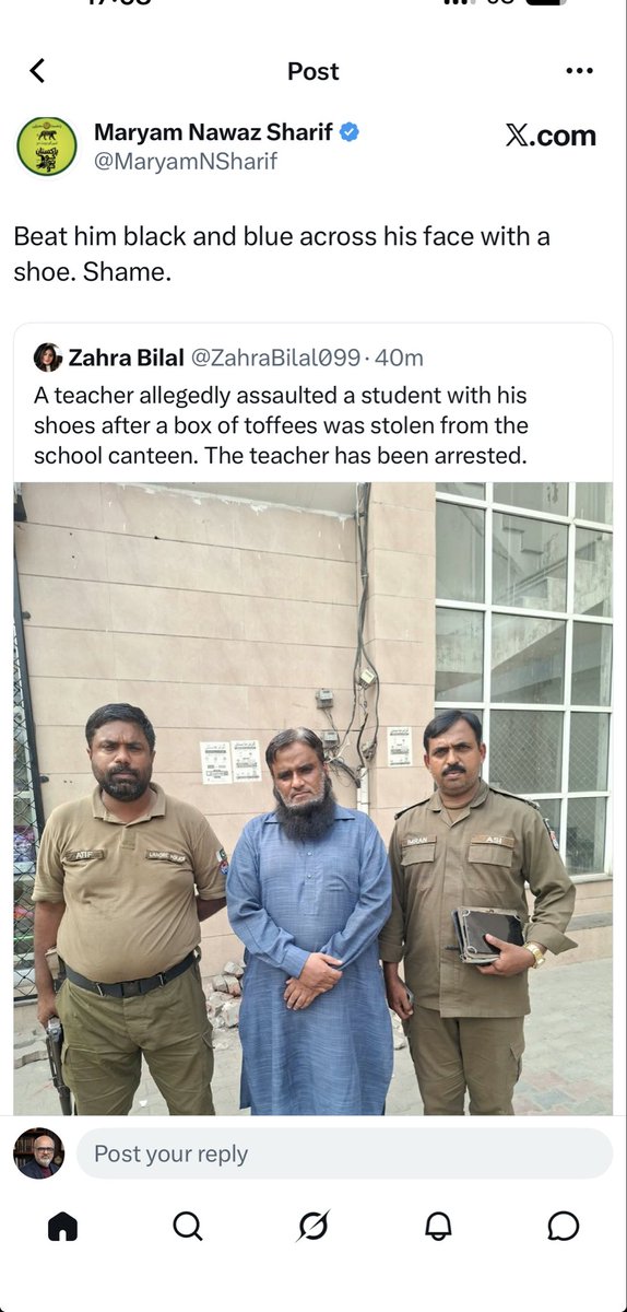 ShazadAkbar's tweet photo. So, rather than working on fixing the policing system, improving prosecution, or strengthening the judiciary, she wants to ‘CCD’ everyone‼️
Not her fault at all. She never received a proper, well-rounded education. Her father became the CM of Punjab when she was young, pushed her into a top medical school, and has now shoved her onto the people of Punjab as their CM.
She has never earned anything on her own, and as a result, she has absolutely no concept of the responsibilities that come with being the chief executive of a province.
At best, she is a TikToker who will resort to desperate stunts for clicks and attention.

Pathetic….