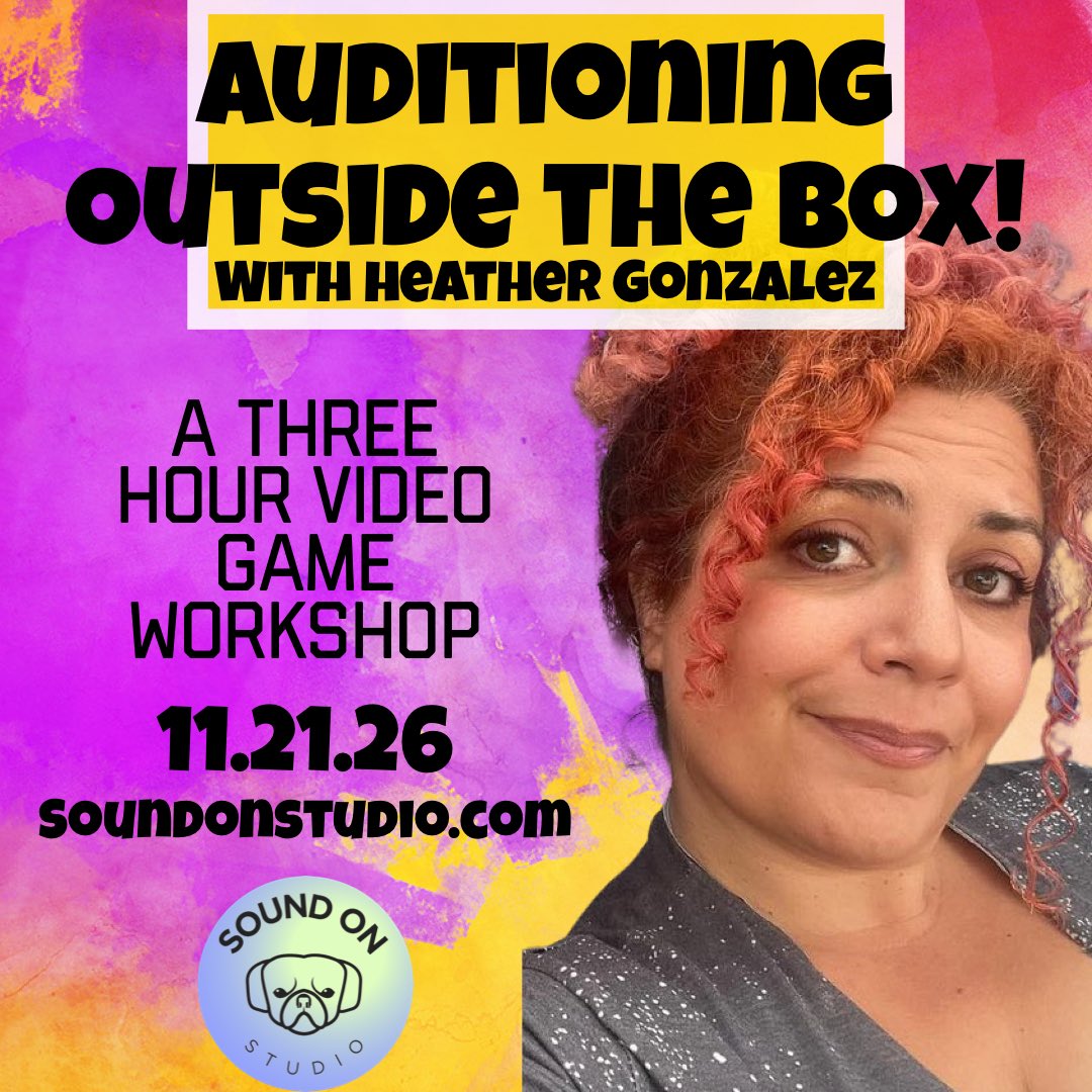 SoundOnStudio's tweet photo. Fresh from Voice Directing the 2nd half of RE: ZERO S4, @hezzy_starrVO (Zelda: TOTK, Persona 3 Reload, Honkai Star Rail) is BACK for this 3 hour video game #VO workshop. Learn how to stand out and make bold choices while auditioning! Seats going fast at https://t.co/EGtKIMZJPa! https://t.co/jmWYim3cN7