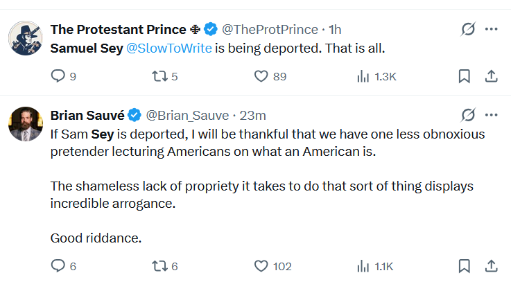 WWUTTcom's tweet photo. Do the "Christians" celebrating this have no fear of God? Samuel Sey is A) not an illegal alien and B) a brother in Christ.  

Praying for Samuel and his dear wife and family. May this be sorted out soon. Beware those who breathe lies and sow discord among brothers (Prov. 6:19). https://t.co/NPrg3MS4xO