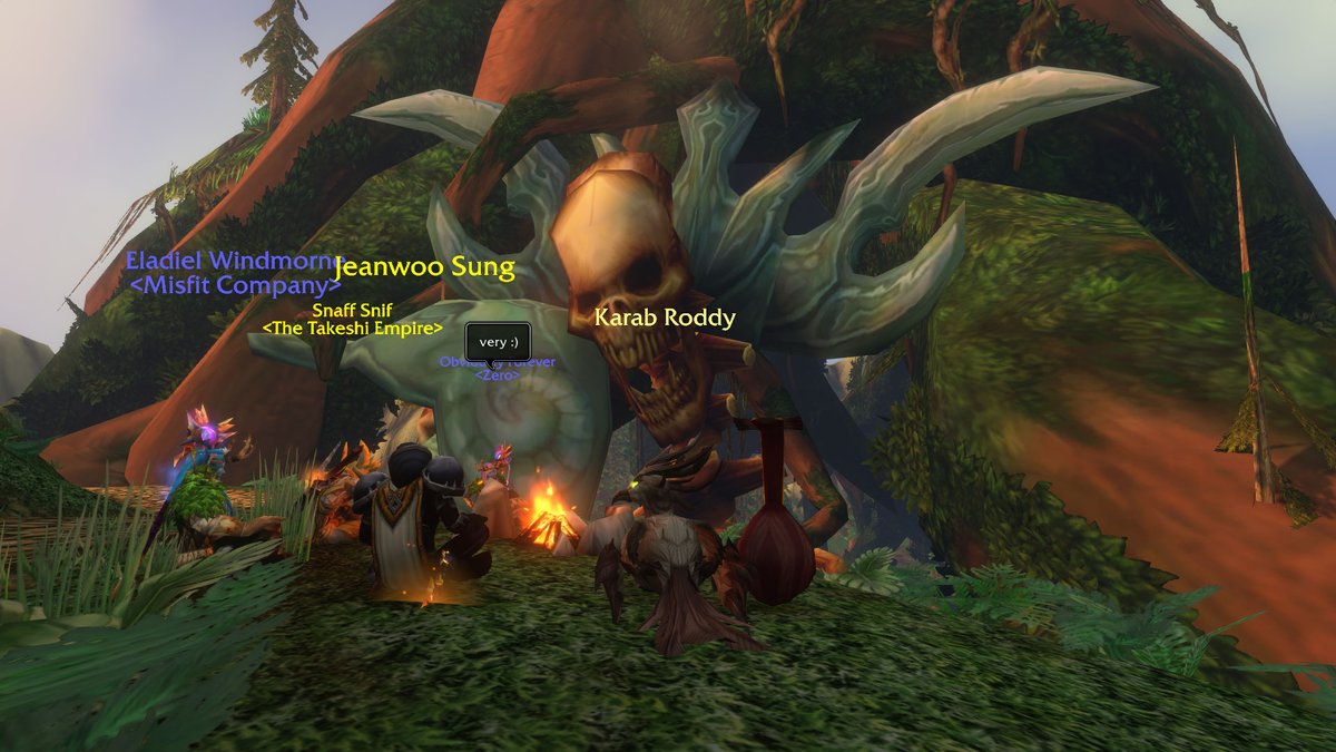 Ozawk's tweet photo. Had a great time with Nostalgia Simulator (WoW), spent the last few moments as Karab camping at the World Tree at Mt. Hyjal with a few friends as the  WoW Forever Beta server shut down.

Dance on forever, bud. https://t.co/R8v6yfBwTc