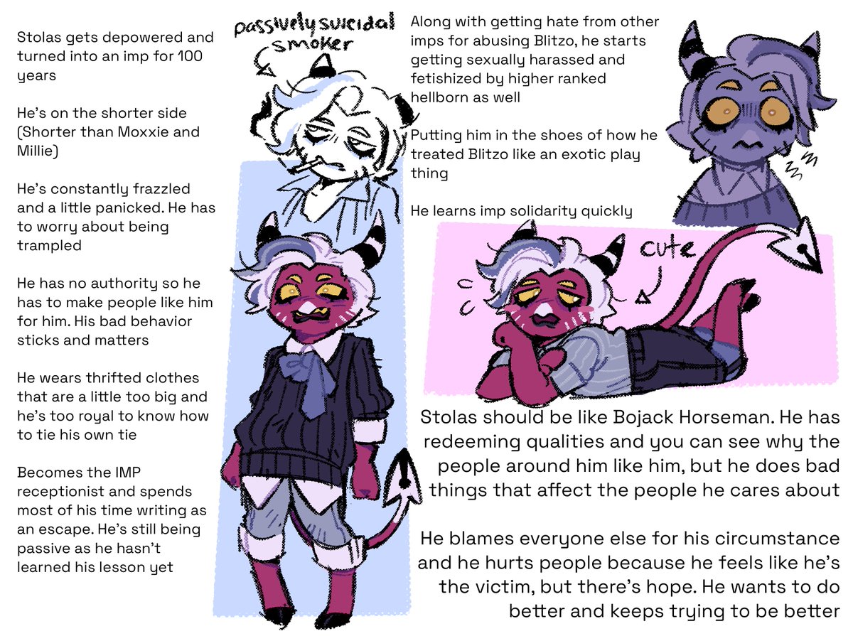 eros_seltzer's tweet photo. The Stolas part of my “Stolas gets turned into an imp” AU

Couldn’t call it that in the last part because it was only Stella

He’s unchanged (except for the obvious) for the most part, I just think the things around him should change (consequences) https://t.co/AMCKVE0mXX