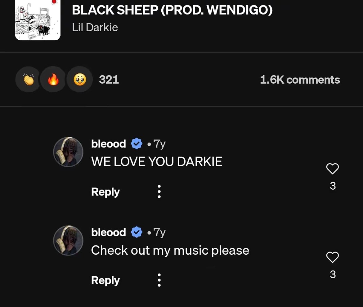 needorkeep's tweet photo. bleood used to beg for streams on lil darkie songs 🤣 https://t.co/rvGQlayVpx