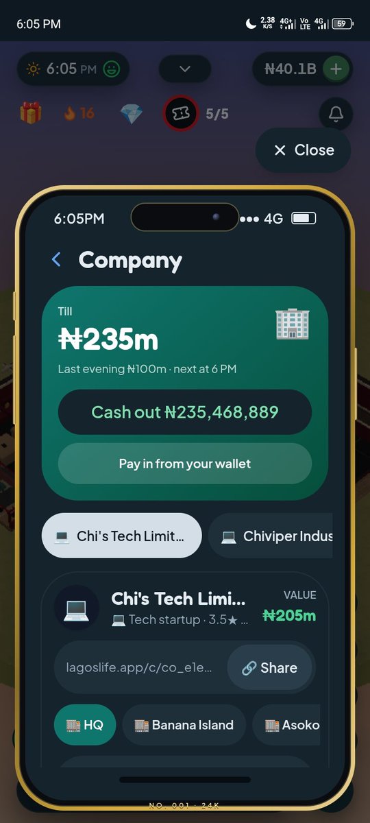 ChiGamingHub's tweet photo. making 100M every 6PM feels so good 🥹🥰

business is booming! 📈🔥

#lagoslifegame #gamer https://t.co/1zx5EuxVYK