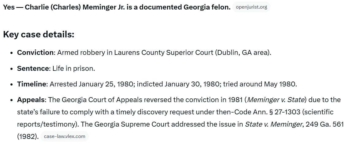 theGAnerds_Real's tweet photo. We have another felon dropped in for a vote from the dark database.  What does dark database mean?  Reg IDs NOT on the public voter roll and NOT a private class Reg ID that are used to alter elections.  This Reg ID was not on ANY of our 90+ voter rolls.  Major election fraud.....

Charles Meminger's identity has been stolen and dropped in for a vote.  He is innocent.

Hey Dodge county.....  how did you check in Mr. Meminger when he was NOT on the voter roll the ENTIRE year or the last decade???

Another small county.  Those that psyop'ed you into thinking it was all Fulton.  Sorry....  Wake up!  It is across the state!

@AAGDhillon another felon's civil rights was violated.  The rest of us have a diluted vote.  A few million more civil rights violations.  You can't see this 💩

Citations below.