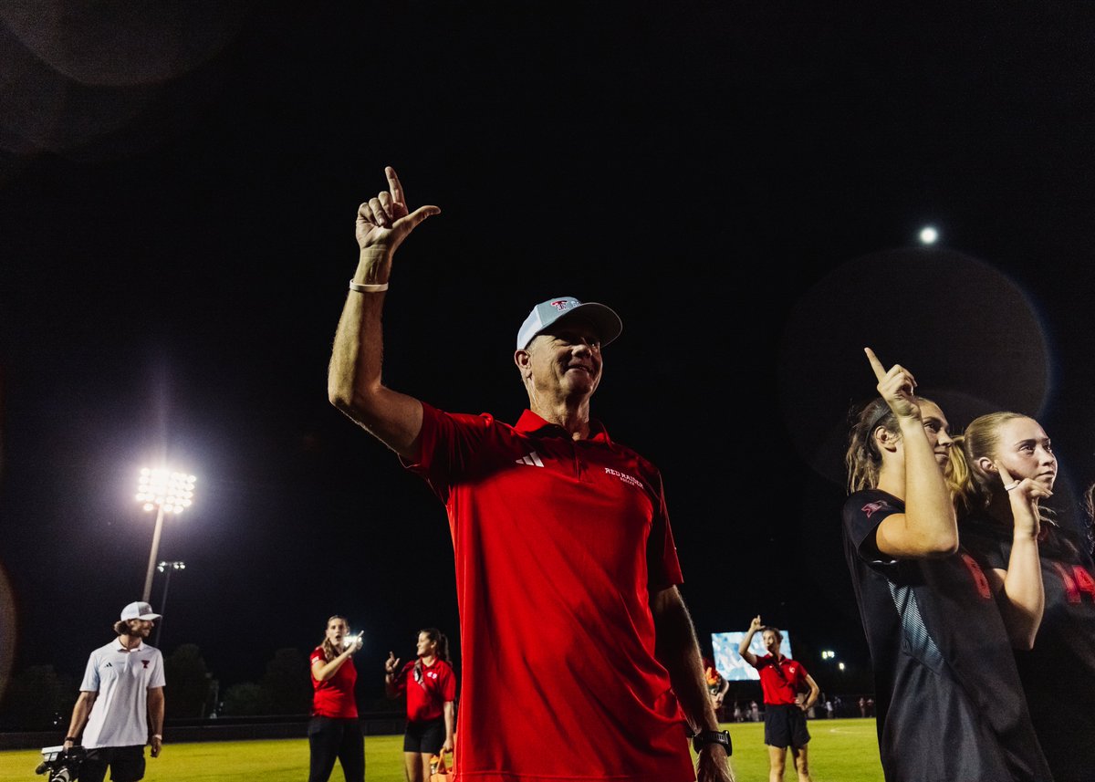 TexasTechSoccer's tweet photo. The 🐐

Another milestone night for the head man as he won his 235th game in charge of the Red Raiders and secured our 13th, 10+ win season of his 20-year tenure!

#WreckEm | @TomStone9 https://t.co/ZlRPQXldGc