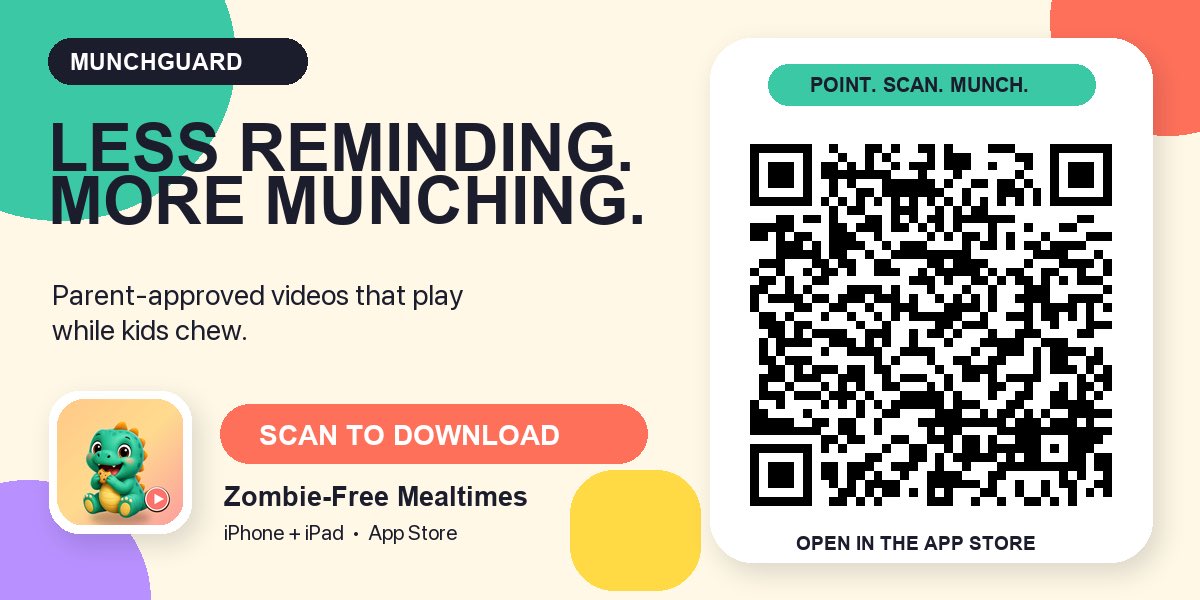 haiderscorner's tweet photo. My son held one bite of roti for an entire cartoon episode. Daal going cold. So I built an app.

MunchGuard gently pauses the show at bite time. One bite, and it plays again.

No nagging, no screen battles. Just calmer dinners. 🫓

https://t.co/zHiqboYKlV
#ParentingHacks https://t.co/NLG5nlVELH