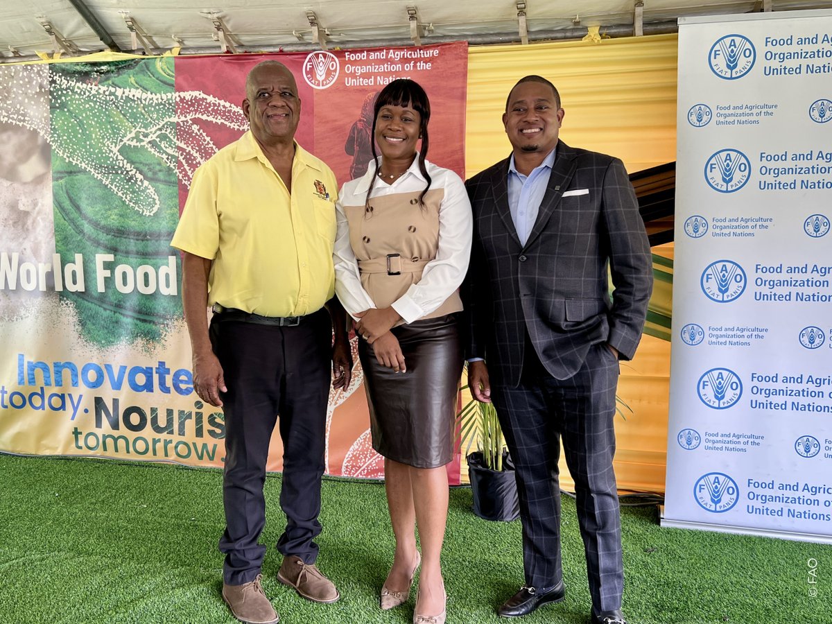 FAOCaribbean's tweet photo. 🌱 We joined @moafjm at the #WorldFoodDay National Ceremony in Kingston, Jamaica.
At our booth, visitors explored innovation in action, from value-added ginger products to our work supporting farmers’ recovery and resilience. https://t.co/VpJVRjOFle