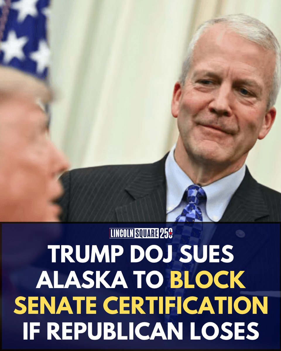 LincolnSquareHQ's tweet photo. They know they are losing, so they are trying to steal it in court. According to reports, the Trump DOJ is suing Alaska to stop state certification before votes are even counted.
VOTE EARLY IN PERSON. 
https://t.co/1cw6CJ7EXr
#Alaska #AKSen #MaryPeltola #Midterms2026 https://t.co/VVBz5UL1WP