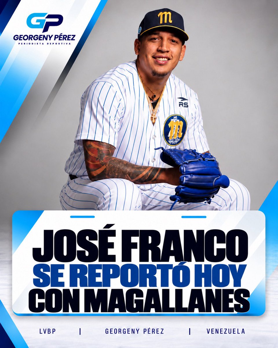 GeorgenyPerez's tweet photo. José Franco se reportó hoy con los Navegantes del #Magallanes y este mismo día realizará su primer live BP con el equipo de cara a la temporada 2026-2027 de la LVBP. https://t.co/6cUkfMAbPG