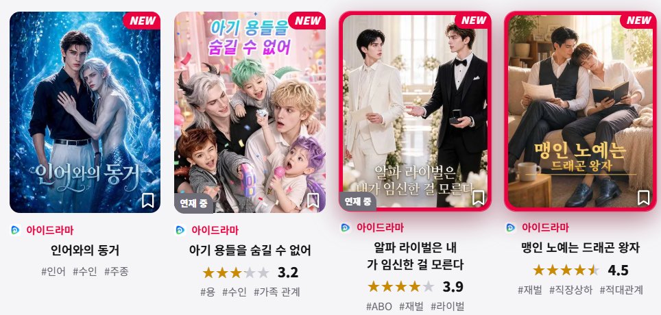Scenedia_bl's tweet photo. 며칠 전  '아이드라마'를 변방이라고 했는데.. 

그말 취소
하루에 신작 4편, 
전부 한글판 업데이트!

그 중 '알파 라이벌은 내가 임신한 걸 모른다'는 
9일 전에 영문판으로 먼저 올라왔던 작품이야. 
그걸 벌써 한글로 냈음

아이드라마가... 한국에서 열심히 돈벌고 싶구나.
#벨드 #bl #아이드라마 https://t.co/blio6uoirb