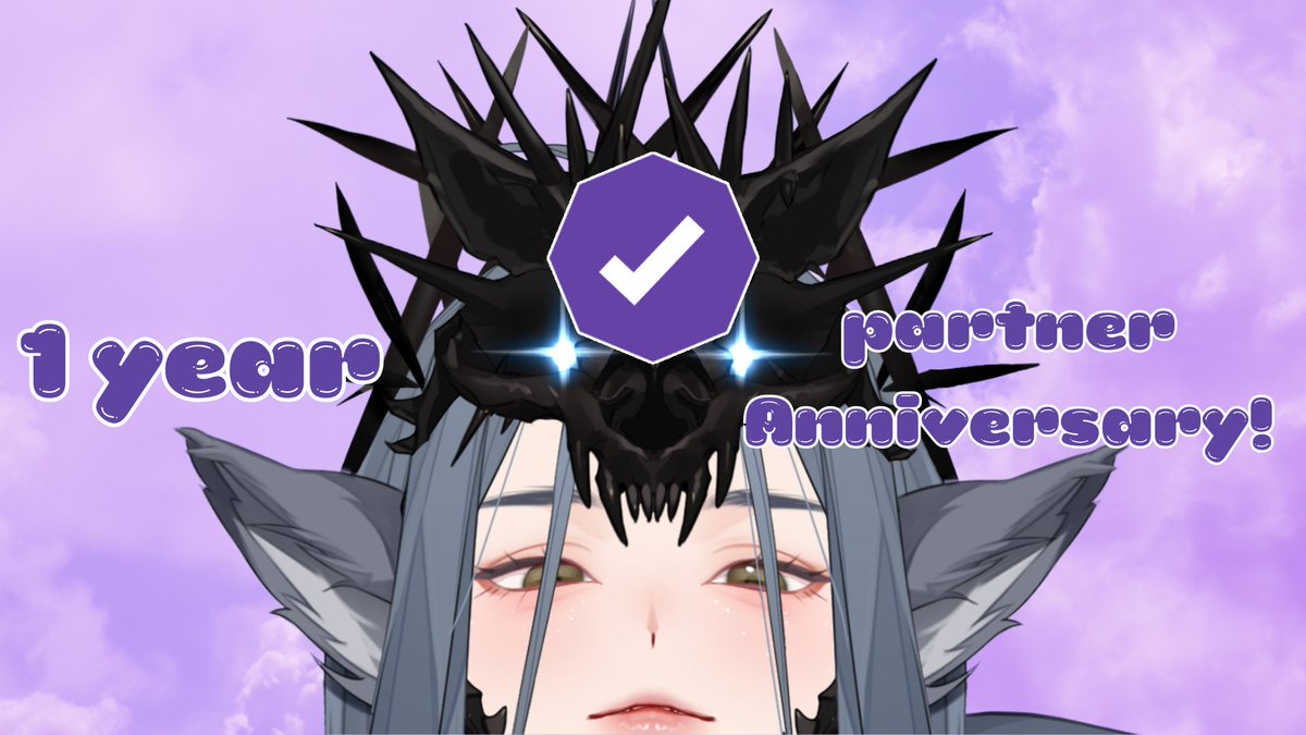 FeraLune's tweet photo. IT'S MY 1 YEAR PARTNER ANNIVERSARY!

I can't believe it's already been a whole year since I got this purple checkmark, a goal I thought was so out of reach when I first started streaming. I am so grateful to have such a supportive community behind me.

I will see you tonight~💜 https://t.co/kPTf0L9E5e
