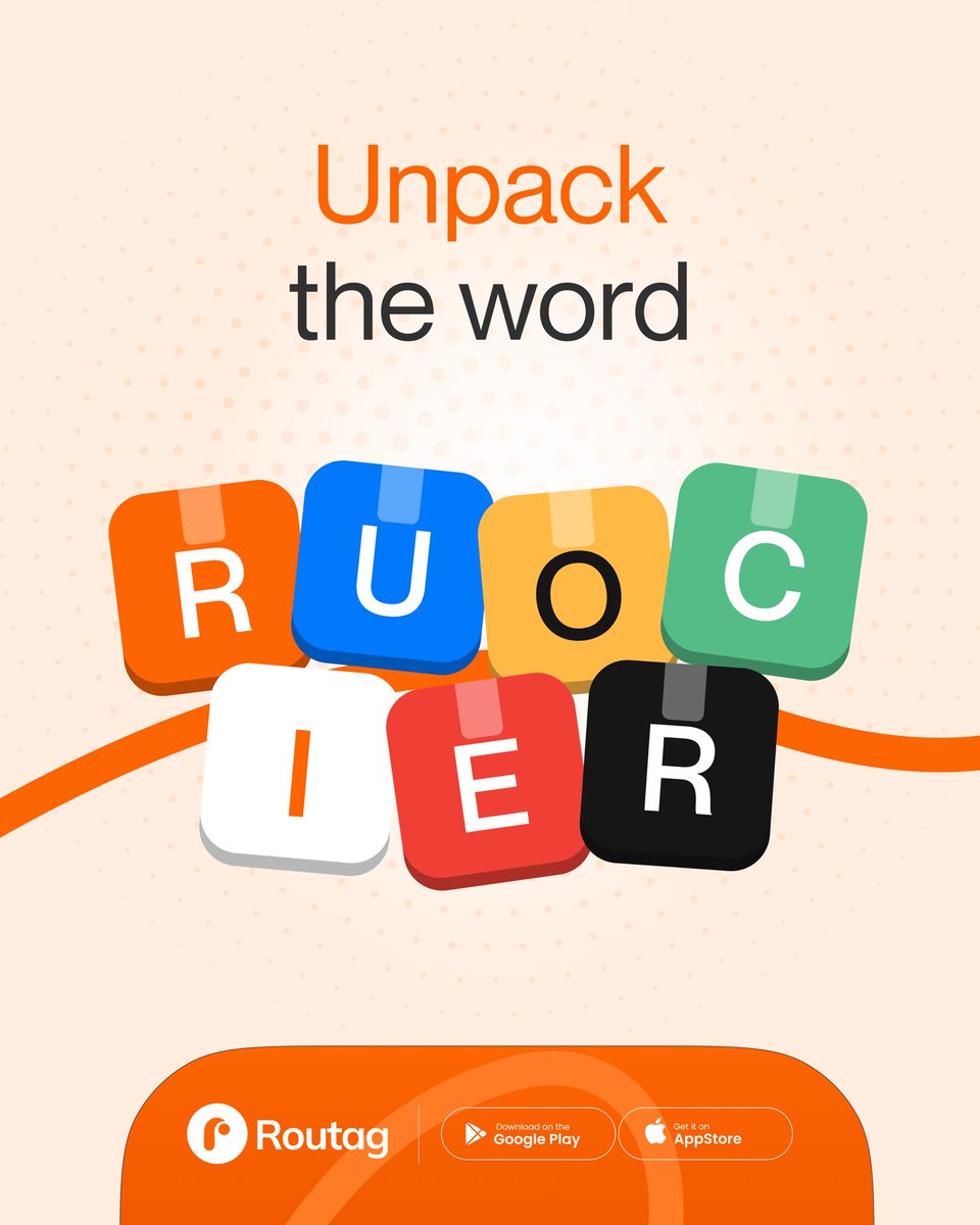 useroutag's tweet photo. Think you know your delivery lingo? 👀 We scrambled a word that's at the heart of every order 📦 Unpack it. Name it. Win ₦15,000 💸 ✅ Follow @routag ✅ Like + repost ✅ Reply with your answer Hint: it brings your package to your door 🛵 https://t.co/tl1dHOxqa8