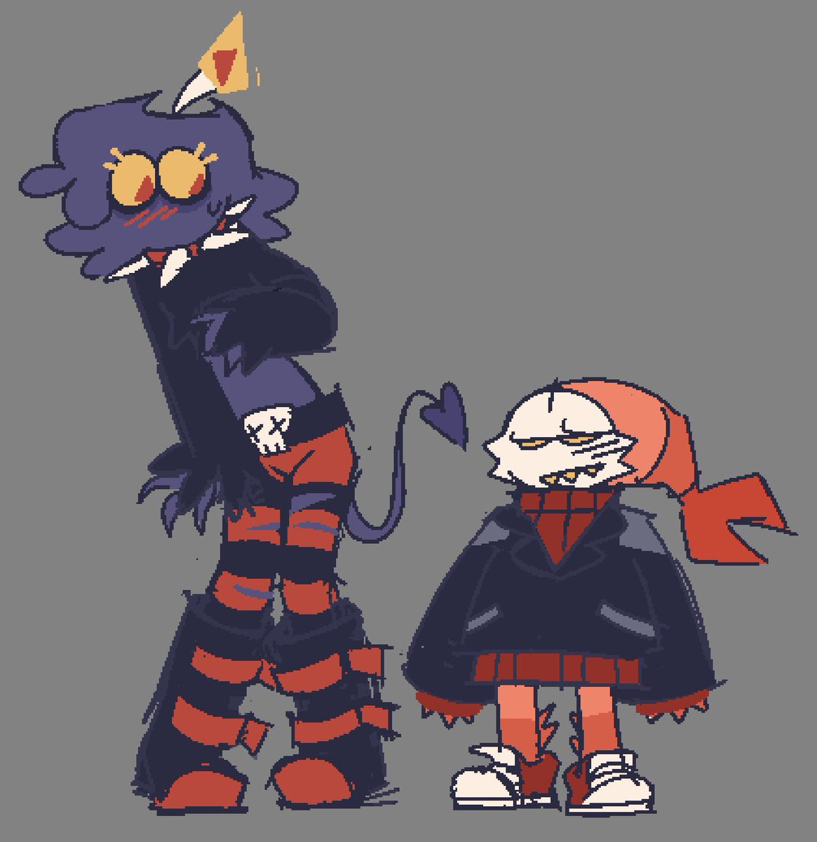 JovofaJester's tweet photo. #dandysworld recently took up working on an old rewrite of mine. Trynna figure out how i wanna draw these two for it https://t.co/RDrmuuSFzk