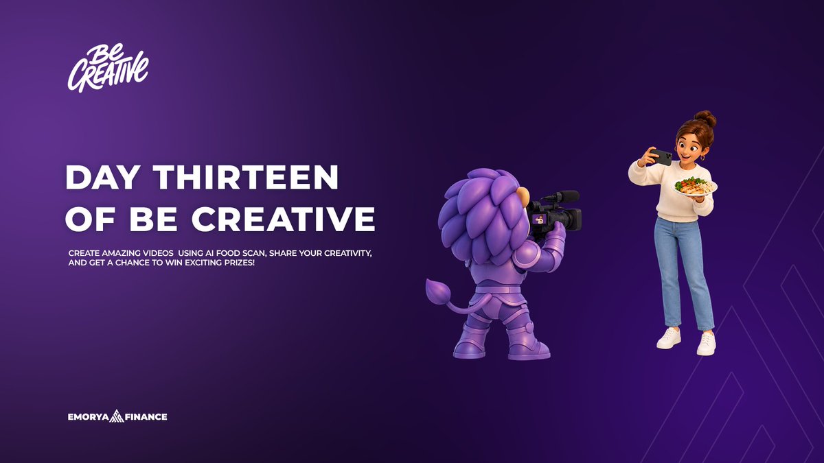 EmoryaApp's tweet photo. 🎨🔥 DAY 13: YOUR NEXT BIG IDEA STARTS HERE! 🚀

13 days of Be Creative, and the creativity is still going strong! 👀💡

The challenge isn’t over yet — there’s still time to turn your ideas into something amazing! ✨ Show the world what you can create with AI Food Scan or calorie monetization. 🍎📸

💡 Think creatively. 🎬 Create something unique. 📲 Share your vision with #emoryafoodscan

🏆 Up to $3,400 in USDC + EMR prizes are up for grabs! 💰🔥

Don’t wait for inspiration — create it! Your next idea could be the one that stands out. 💚

🚀 Day 13 is live! What will you create today?