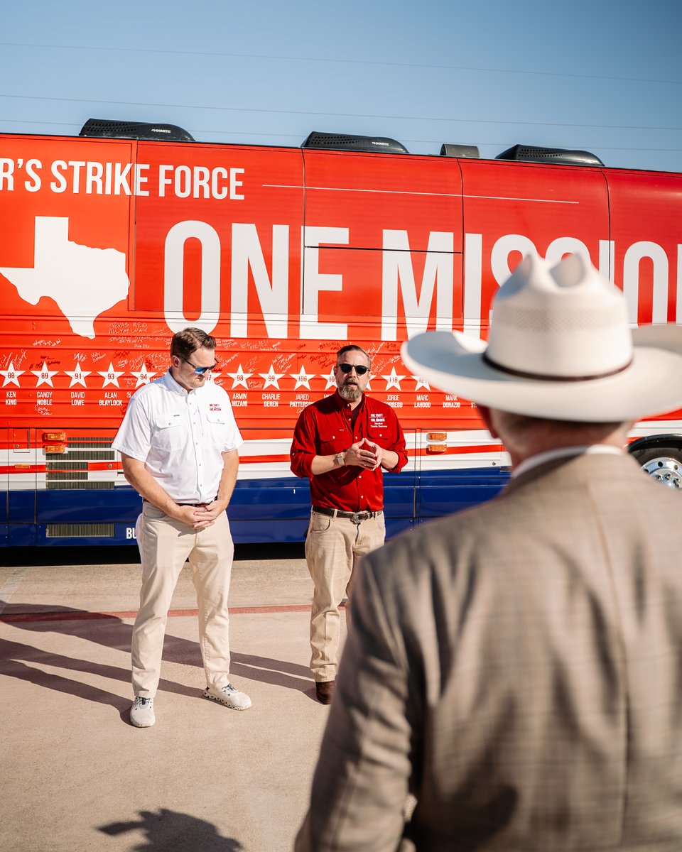 Burrows4TX's tweet photo. First stop of the day for the Speaker’s Strike Force: Bryan, Texas!

Proud to be working alongside Rep. @PaulDysonTX to ensure he returns to Austin to continue fighting for the people of his district.

Grateful to be joined by fellow Texas House members @Schoolcraft4Tx, @TerryWilsonTX, @JanisHolt59, @joannefortexans, @WhartonForTexas, and @willmetcalfTX, along with candidates @grocerygr and @RockyThigpen1.

The Speaker’s Strike Force has shown just how much we can accomplish when we come together as one party, united in our commitment to keeping Texas red! #OnePartyOneMission #SpeakersStrikeForce