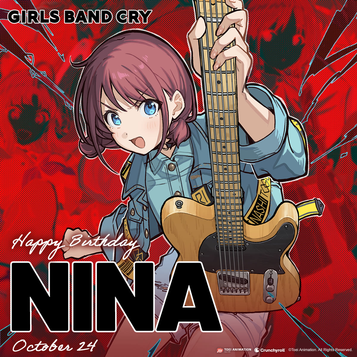 Crunchyroll's tweet photo. Drop a 🎸 for Nina’s birthday ✨ https://t.co/ItYhOEydvW