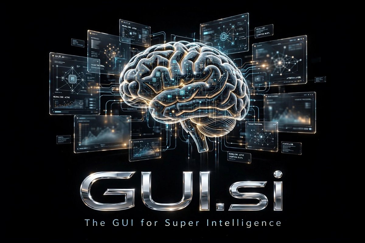 DomaintronSi's tweet photo. https://t.co/eBE9RuT7EV — The GUI for Super Intelligence 🧠✨

Before: GUI = windows on screen (1973)
Now: GUI = windows into a Super Intelligent brain

This is the interface for ASI.

#GUI #SuperIntelligence #ASI #AGI #AI #UX #SI #BrainComputerInterface https://t.co/MilLdsVSCP