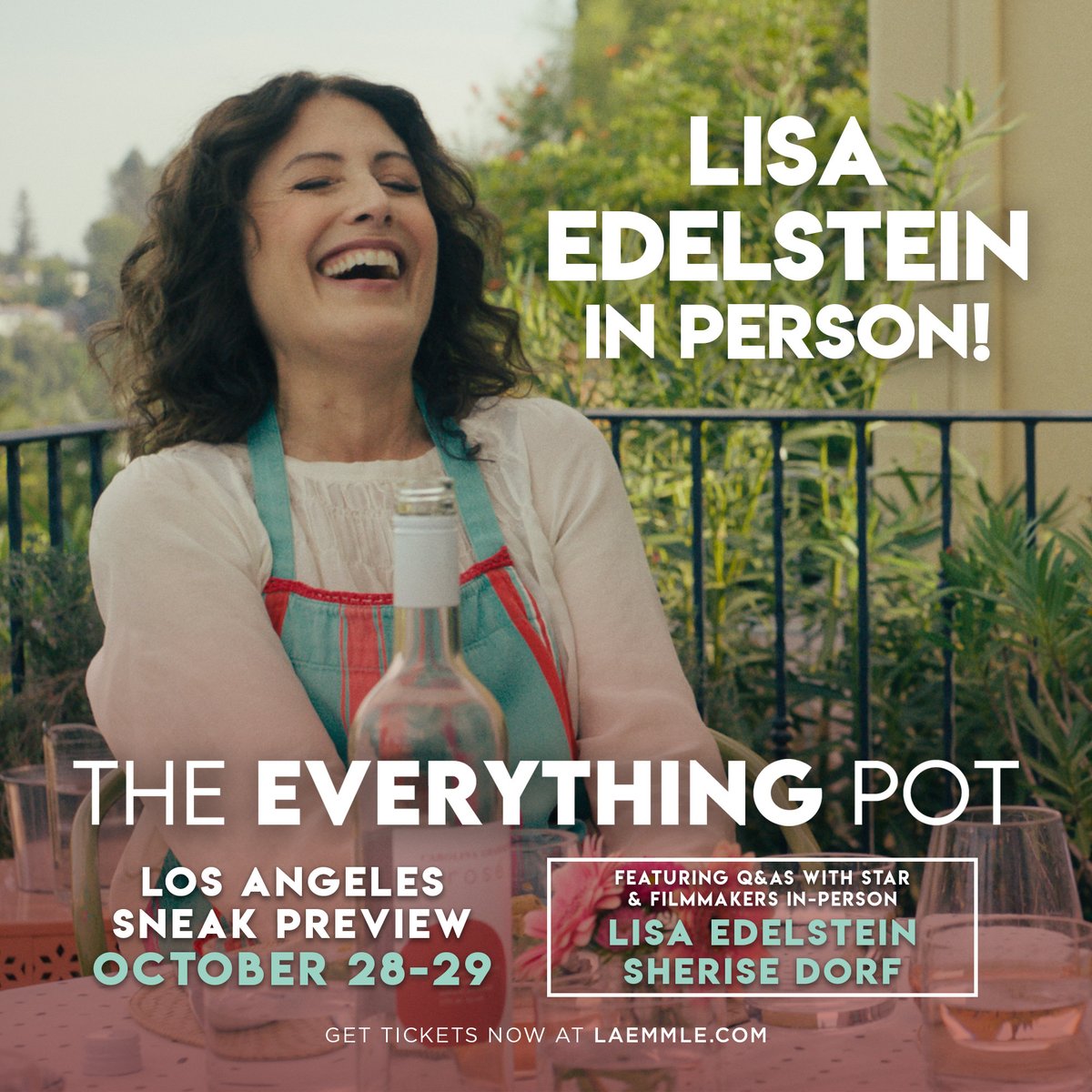 MenemshaFilms's tweet photo. You love Lisa Edelstein from "Long Story Short", "House M.D.", and so much more - now, meet Lisa in person and see her new comedy THE EVERYTHING POT in #LosAngeles!

Get tickets for special sneak previews October 28-29 at https://t.co/M6l5SN98Yu. https://t.co/xjXXzamMn2