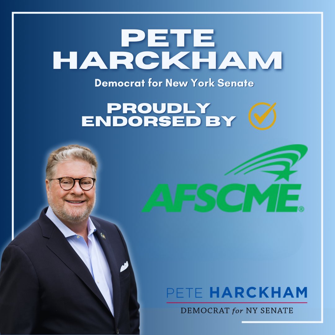 PeteforNy's tweet photo. I’m honored to be endorsed by the @AFSCME and will continue working to support the hardworking union members across the state who help keep our communities moving forward. https://t.co/tjR4chY4gy