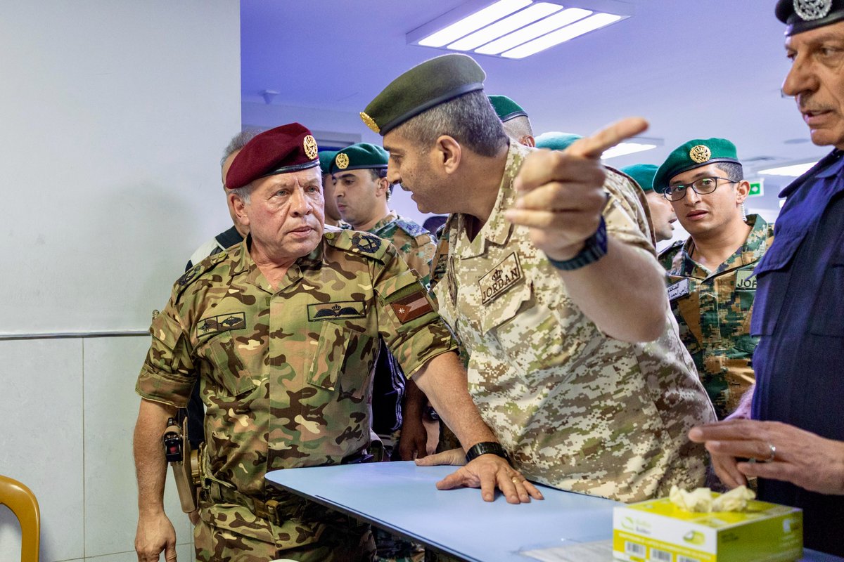 RHCJO's tweet photo. His Majesty @KingAbdullahII visits casualties of the terrorist attack on a church in #Karak and checks on their recovery.
#Jordan https://t.co/rmeViBnspY