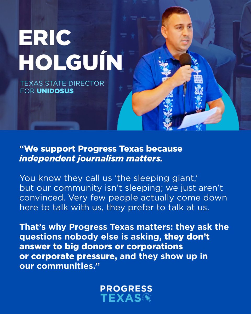 ProgressTX's tweet photo. Independent media matters because real journalism means showing up.

Your support makes that possible. 💙 https://t.co/29b982Mkle