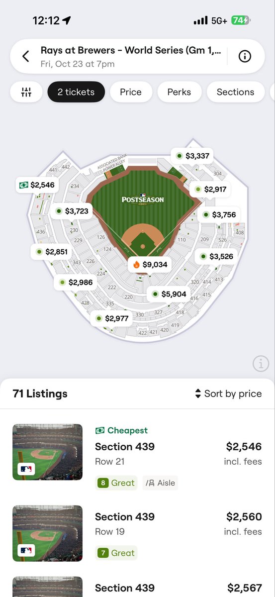 ProblemsMlb's tweet photo. For those not following along. The @Brewers are either direct listing or working with a broker/consolidator to control supply on the “secondary market”. 

The BOTS ACT is in place to circumvent ticket limits which gives an unfair advantage to certain buyers over general consumers https://t.co/oiEE3bPtM4