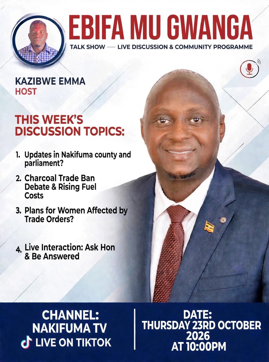 KEwankwale's tweet photo. Hon kiwanuka sulaiman is going to be live on https://t.co/KCpKlRqZtC
Nakifuma tv TikTok channel 
At 10pm.
Tonight https://t.co/QdmHpJPwqQ