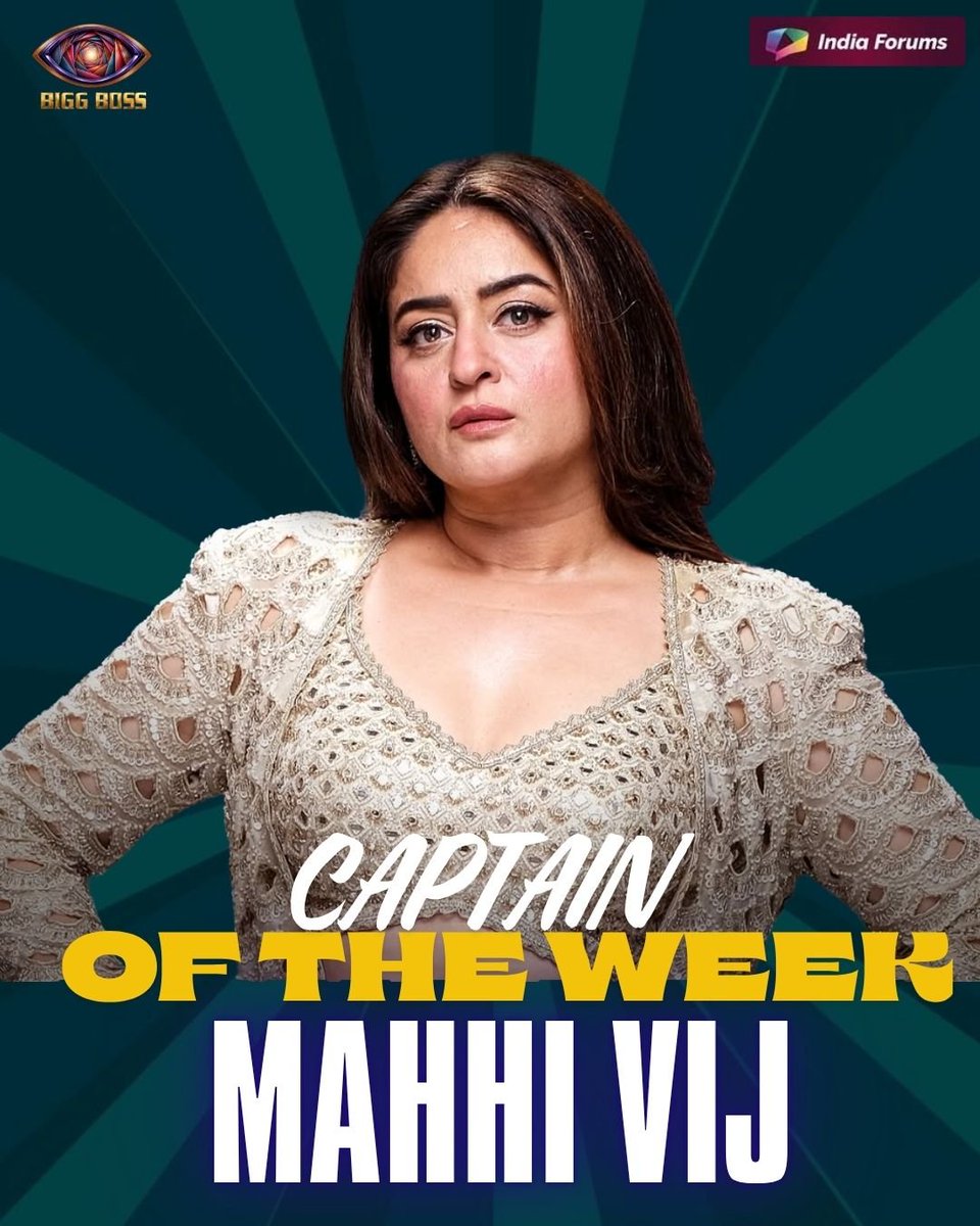 indiaforums's tweet photo. Mahhi Vij takes charge as the Captain of the Week in Bigg Boss! 👑✨ How will her captaincy influence the house dynamics, and what changes can viewers expect from her leadership? 🤔🔥
.
.
.
#MahhiVij #BiggBoss #IndiaForums #BiggBossUpdate #RealityShow https://t.co/4gJC18LYIH