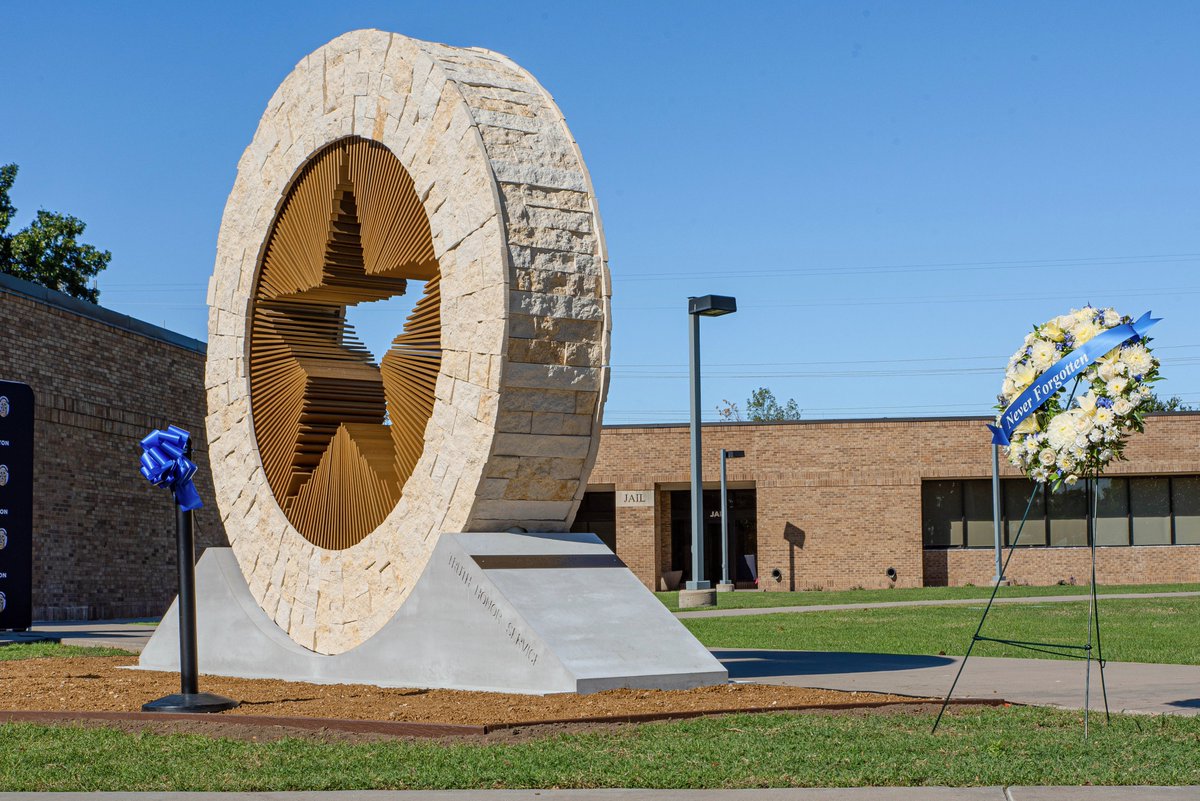 CarrolltonTX's tweet photo. A ribbon-cutting ceremony was held on Saturday, October 17, to commemorate the City’s new Public Safety Memorial, located between Municipal Court and the Carrollton Police Department.

Designed as a place for reflection, remembrance, and honor, the memorial stands as a lasting tribute to Carrollton Police Department and Carrollton Fire Rescue personnel who have made the ultimate sacrifice in the line of duty, preserving their memory for generations to come.