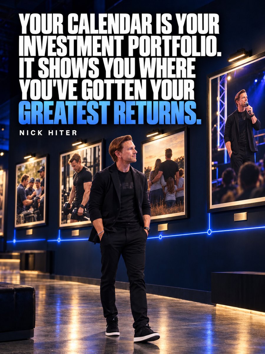NickHiter's tweet photo. Your calendar keeps the receipts. Pay attention to where your time has produced the greatest return. https://t.co/8FpZY63Odn
