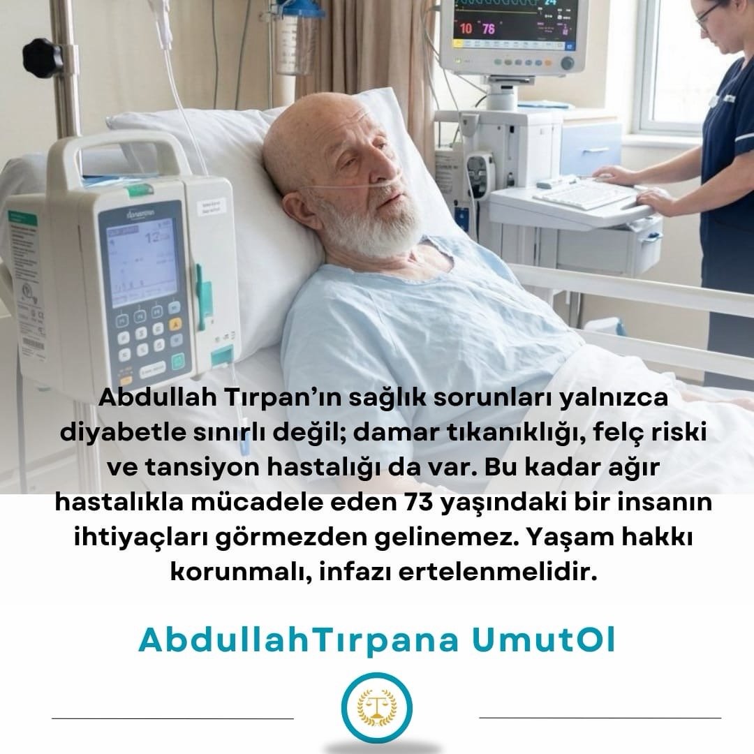 Hakk_Yolu27's tweet photo. 🚨⚠️ AMELİYAT MASASINDA BİR CAN CAN ÇEKİŞİYOR!
​Bacağını kaybeden 73 yaşındaki bir yaşlı, iltihap yayıldığı için yeniden bıçak altına yatıyor! Bu yaşta bu ağır yıkım cezaevi şartlarında cinayettir!
​⚡️⚖️ AbdullahTırpana UmutOl ⚖️⚡️ https://t.co/bBrJIaVLcV