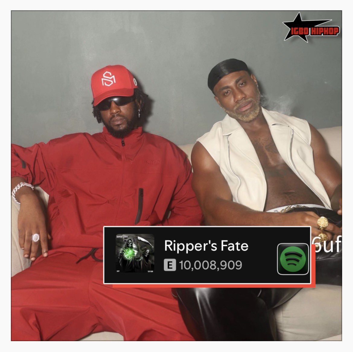 igbohiphopNG's tweet photo. 🚨6uff &amp; Tuff King’s  “Ripper’s Fate” has surpassed 10Million streams on Spotify.. https://t.co/6XqkHTJT6O