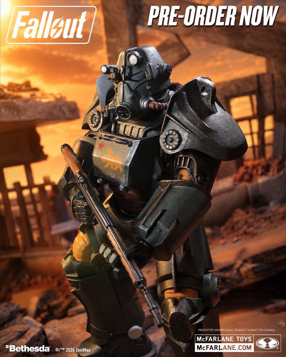 mcfarlanetoys's tweet photo. HAPPY FALLOUT DAY! - NCR Salvaged Power Armor is available for PRE-ORDER NOW at select retailers! ➡️ https://t.co/00joIV3cr1

7" scale McFarlane Gaming Edition action figure based on the FALLOUT video game series includes 4 extra hands, weapon, art card and display base.  

#McFarlaneToys #Fallout #Bethesda #FalloutDay