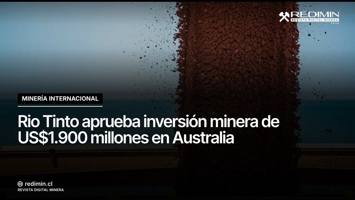 revistaredimin's tweet photo. La minera aprobó el desarrollo del proyecto Kangwinan, en Queensland, con una capacidad proyectada de 20 millones de toneladas anuales.
Revisa el artículo completo aquí: https://t.co/rncmImVg1X
#REDIMIN #RioTinto #Bauxita #Queensland https://t.co/dFcwrxQaKm