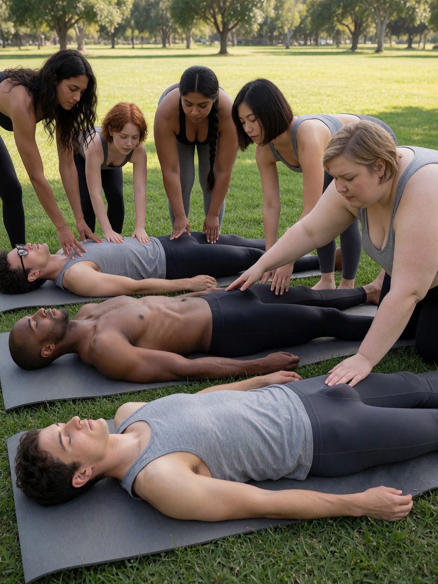 bigstan103's tweet photo. A new reverse relaxation yoga. The larger white woman runs it. #yoga #ladiesnight #bulge #cfnm https://t.co/8LVpRFouIR