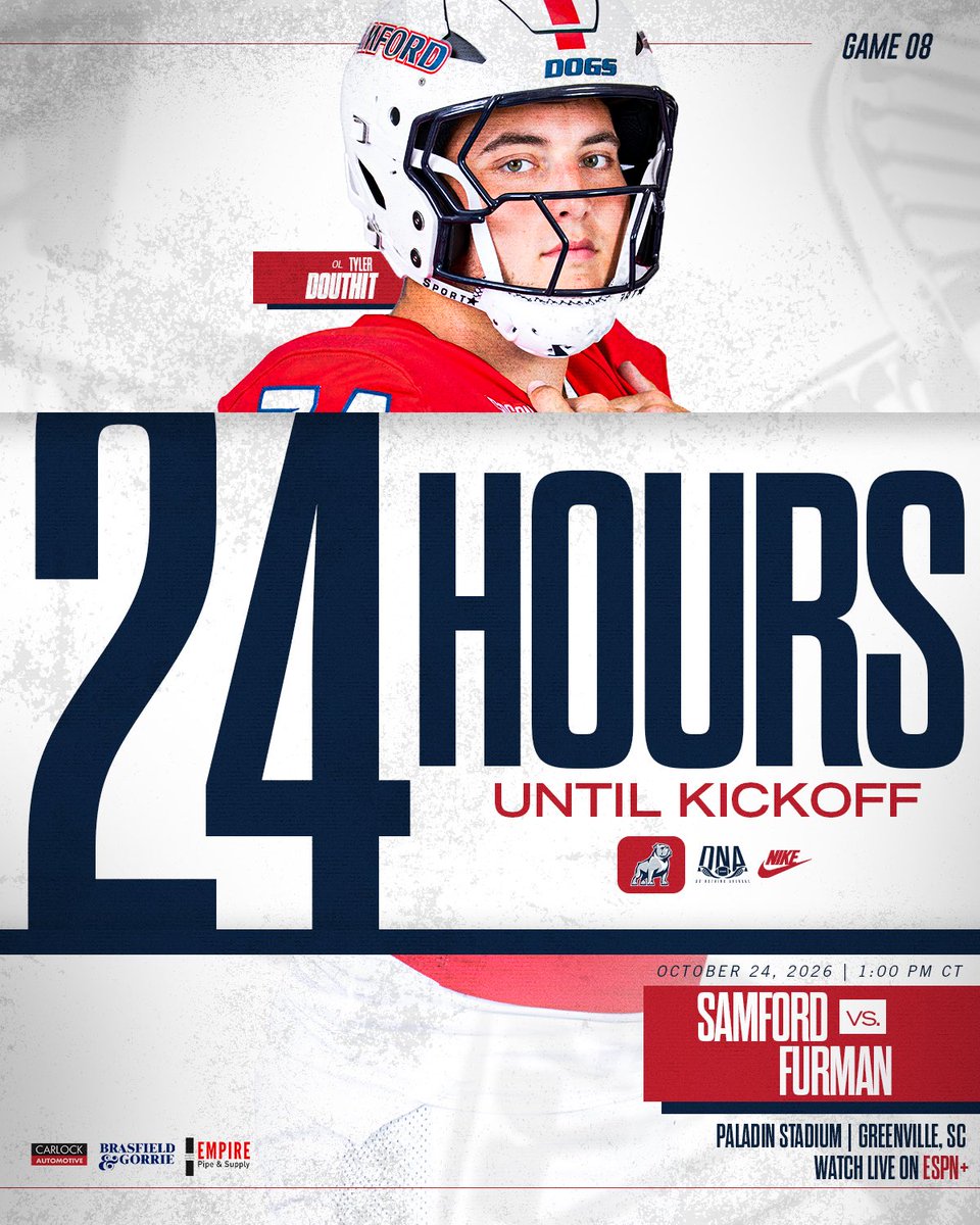 SamfordFootball's tweet photo. 🏈⏰⏳

#AllForSAMford | #SamfordDNA https://t.co/l0nKMJ1eMx