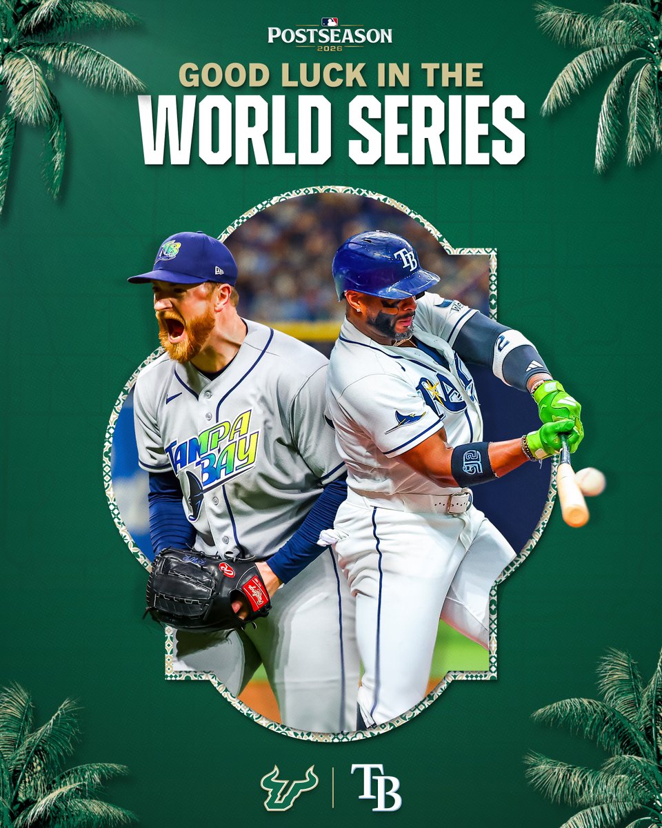USFBaseball's tweet photo. Go get that hardware, @RaysBaseball 🏆

#ForTampaBay | #WorldSeries https://t.co/KARa7mXSCE