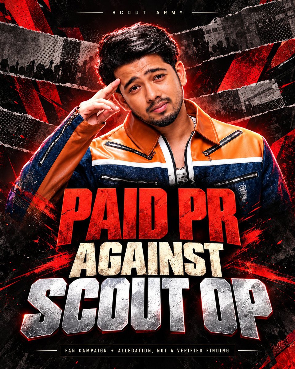 gamanji0's tweet photo. @ScoutOPge @scouttanmay PAID PR AGAINST SCOUT OP

If the claims are true, show the evidence. Don't expect people to believe every viral thumbnail!

#ScoutOP #BiggBoss20 https://t.co/UtyCQViL4Q