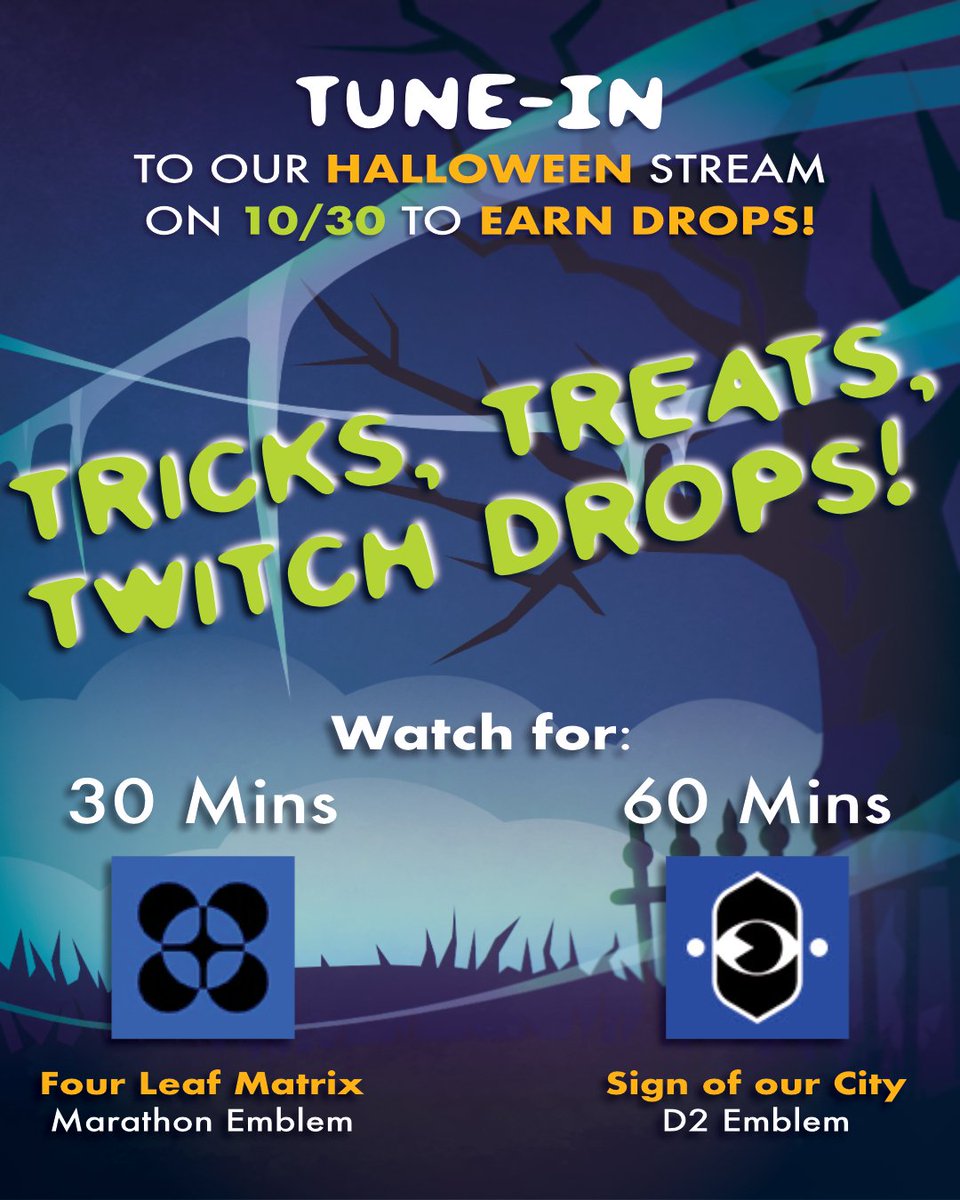 BungieLove's tweet photo. 👻 See ya next Friday at 12 PM PT for a spooky good time! 🎃
📺: https://t.co/aOYukufRiM https://t.co/f1q4RgUb7f