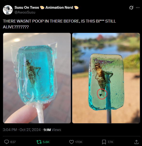 AwooSusu's tweet photo. "What was your biggest impact on the internet?"

The internet know I ate insect's poop https://t.co/dtW1McXzTj