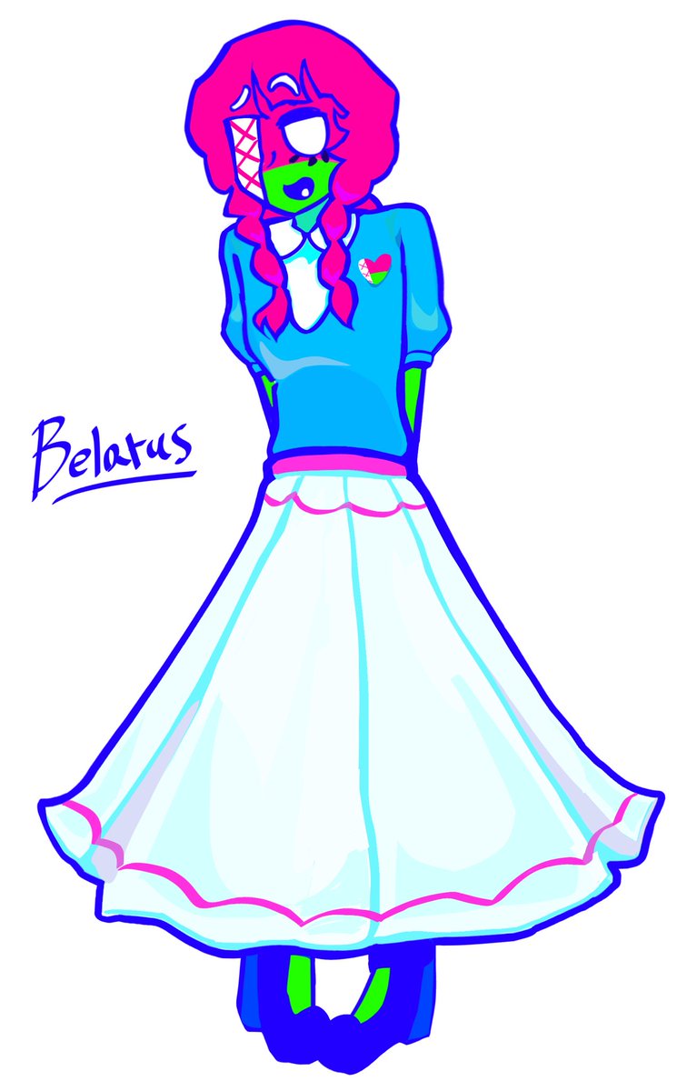 CrazedCyanCurl's tweet photo. Belarus 🇧🇾 #Countryhumans #chtwt https://t.co/kQleJmuag2