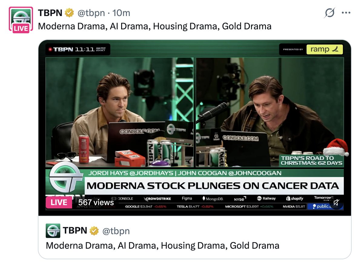 JerimiahLee's tweet photo. 560 viewers...the downfall of TBPN should be studied https://t.co/4wO9Li0d7F